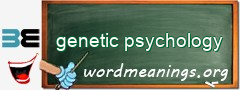 WordMeaning blackboard for genetic psychology